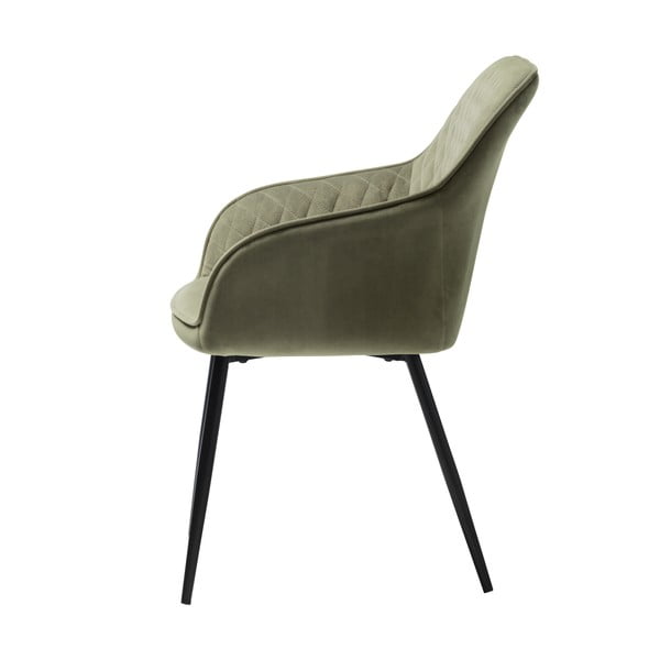 Khaki čalouněné jídelní křeslo s područkami Milton – Unique Furniture-image-3
