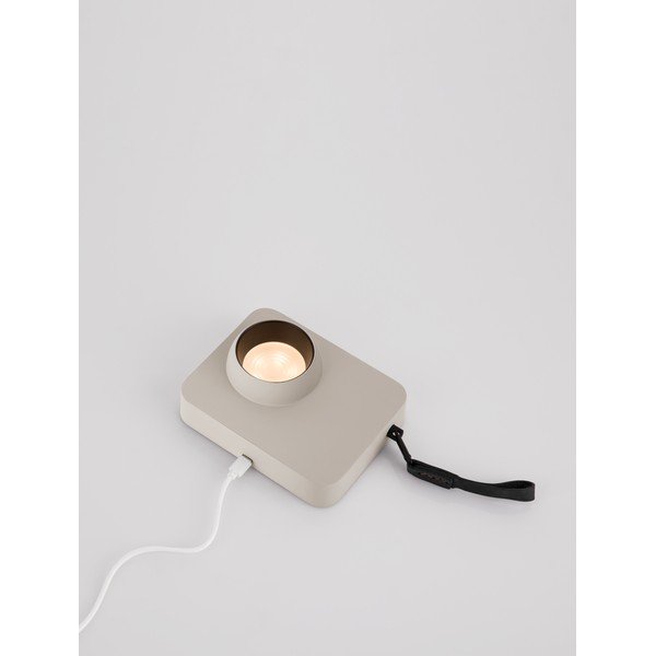 Béžová kovová LED stmívatelná stolní lampa (výška 11 cm) Kedros – Nova Luce-image-4