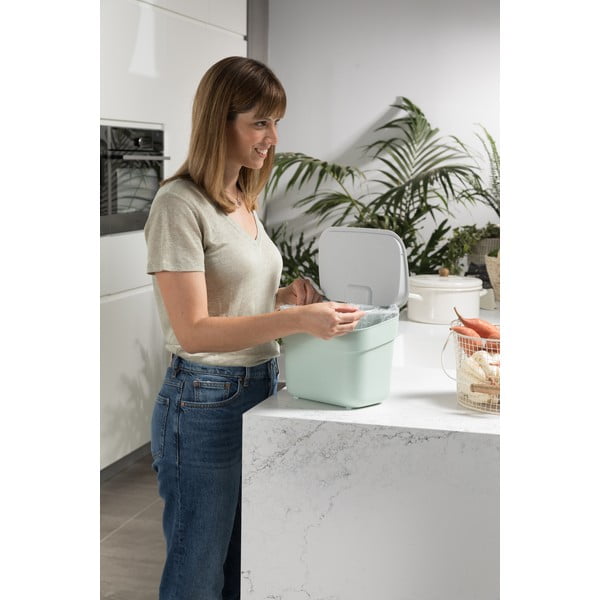 Světle zelená nádoba na kompostovatelný odpad 5 l Ready To Collect – Curver-image-1