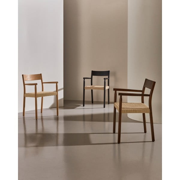 Hnědá/v přírodní barvě jídelní židle z dubového dřeva Yalia – Kave Home-image-1