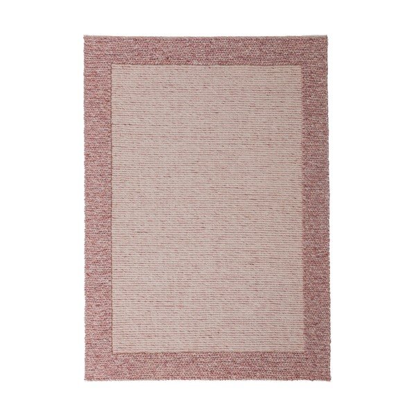 Světle růžový ručně tkaný koberec s příměsí vlny 120x170 cm Rue – Flair Rugs