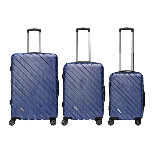 Sada 3 tmavě modrých cestovních kufrů Packenger Premium Koffer
