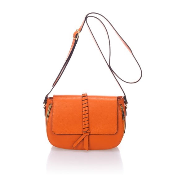 Oranžová kožená kabelka Lisa Minardi Vanda