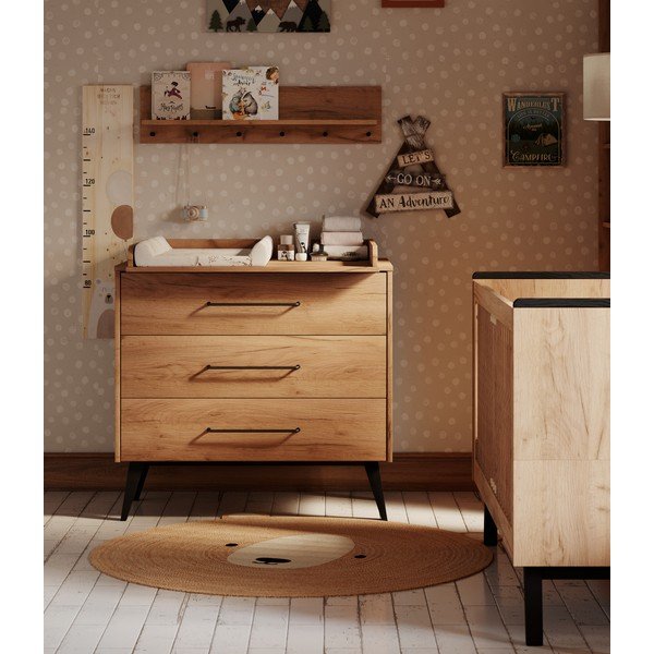 Přebalovací pult v dekoru buku v přírodní barvě Retro – Pinio-image-1