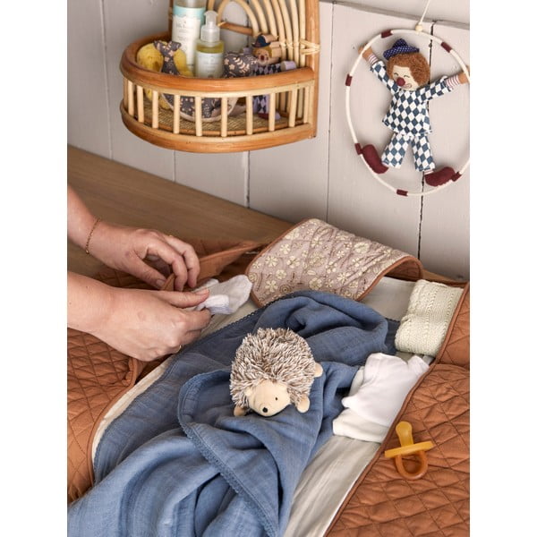 Tmavě modrá bavlněná dětská deka 100x80 cm Muslin - Bloomingville Mini-image-4