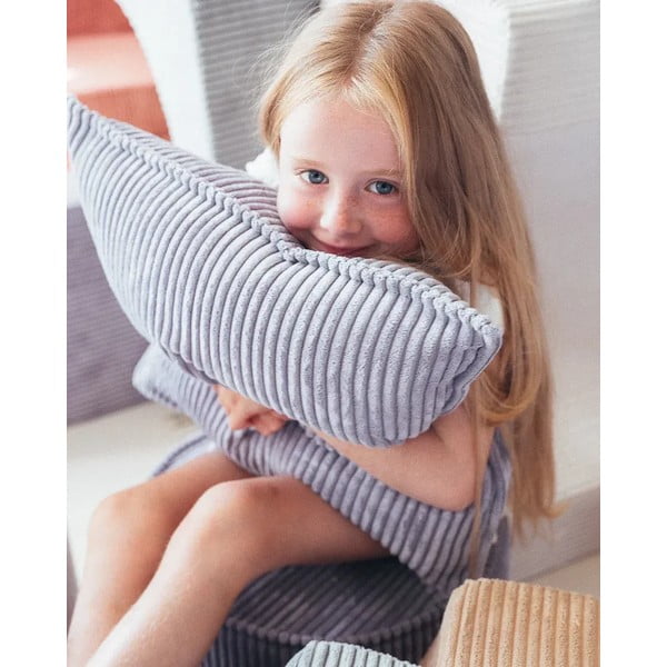 Modrý manšestrový dětský pohovkový polštář Bolster – Wigiwama-image-2