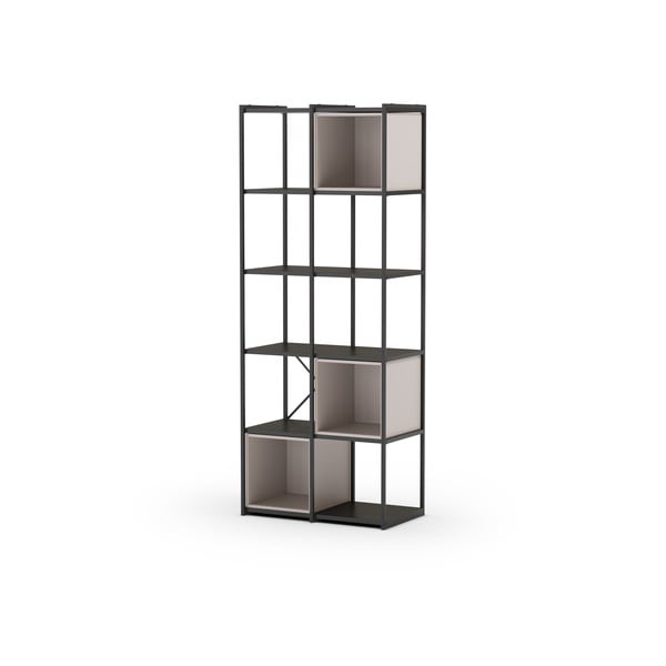 Černo-krémová knihovna 71x179 cm Anya – Marckeric-image-3