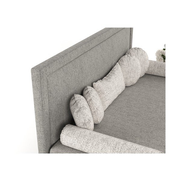 Šedá čalouněná jednolůžková postel 80x200 cm Scala – Maison de Rêve-image-1