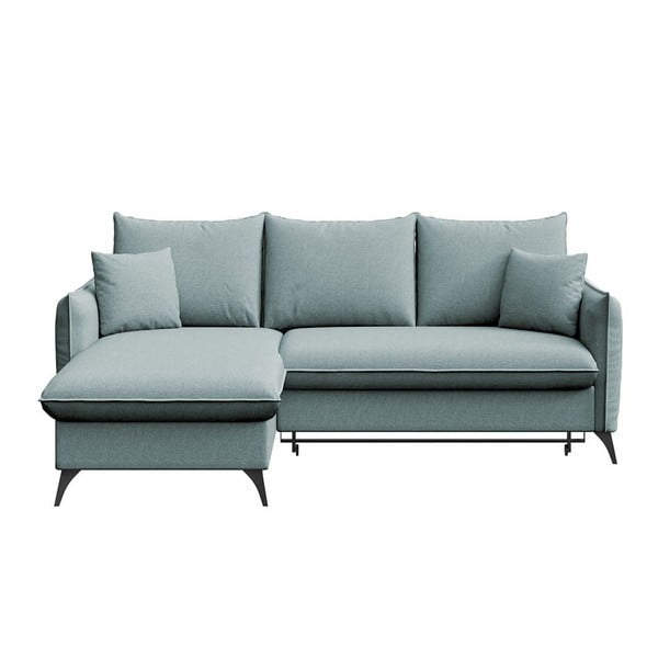 Světle modrá rozkládací/s úložným prostorem rohová pohovka (levý roh/s lenoškou) Brim – Rodier