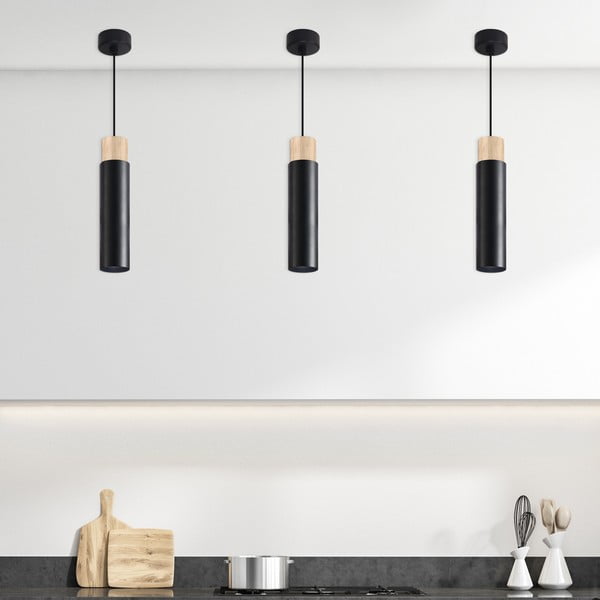 Černé závěsné svítidlo s kovovým stínidlem Claro – Candellux Lighting-image-1