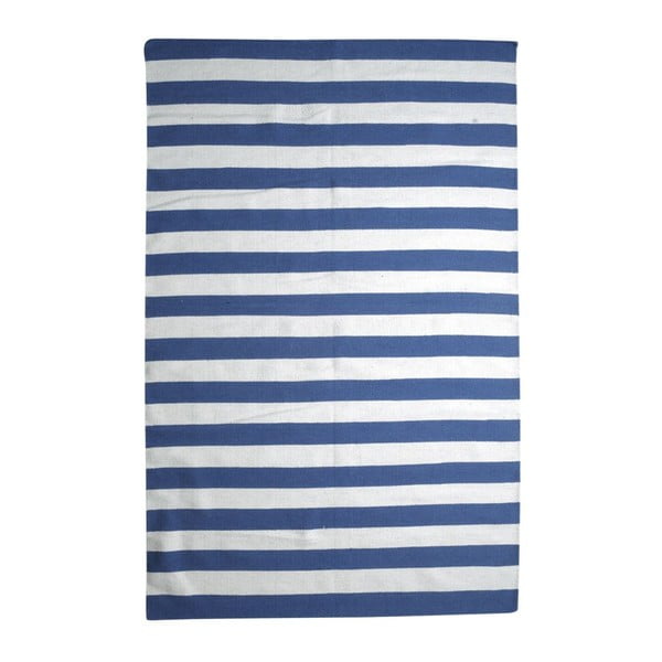 Vlněný koberec Geometry Stripes Blue & White, 160x230 cm