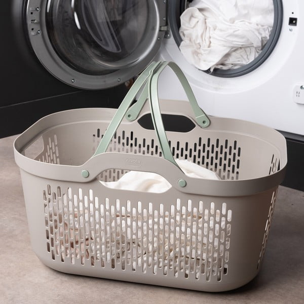 Světle hnědý plastový koš na prádlo 45 l – Addis-image-4