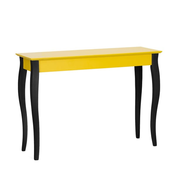 Žlutý konzolový stolek s černými nohami Ragaba Lilo, šířka 105 cm