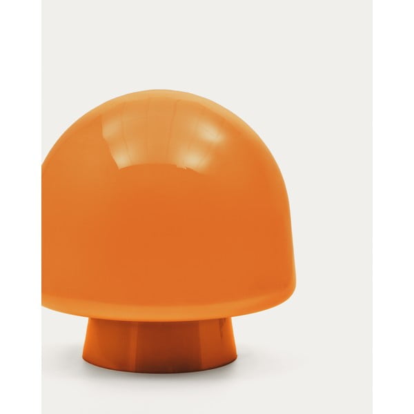 Oranžová stolní lampa se skleněným stínidlem (výška 20 cm) Reig – Kave Home-image-2