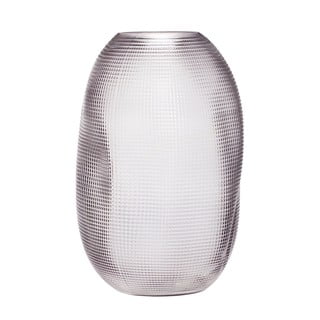 Šedá skleněná váza Hübsch Glam, výška 30 cm