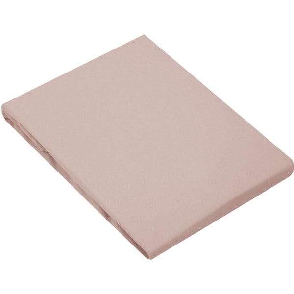 Růžové flanelové prostěradlo Westwing Collection, 90 x 200 cm-image-2