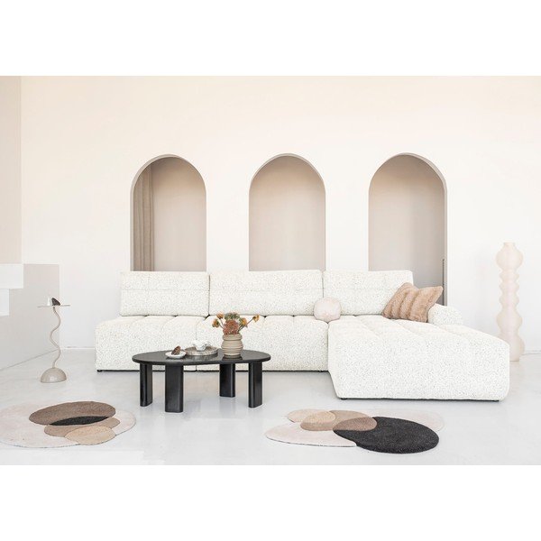 Krémová rozkládací modulární rohová pohovka s úložným prostorem (pravý roh) Lulu – Miuform-image-1