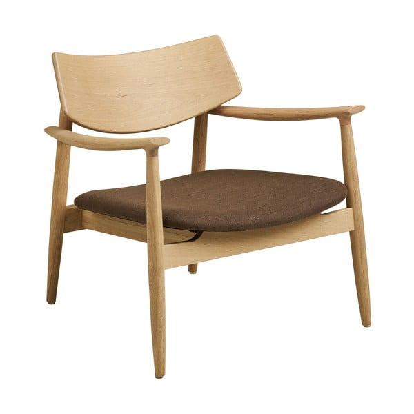 Hnědé křeslo s podnožkou Olvera – House Nordic-image-3