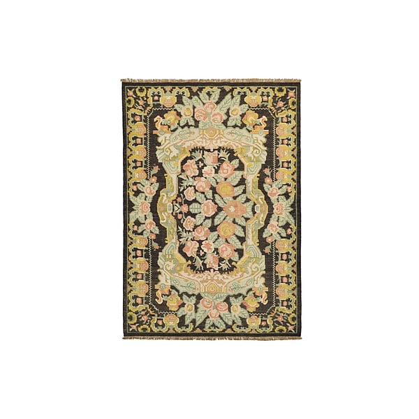 Vlněný koberec Kilim Floral No. 174, 155x240 cm