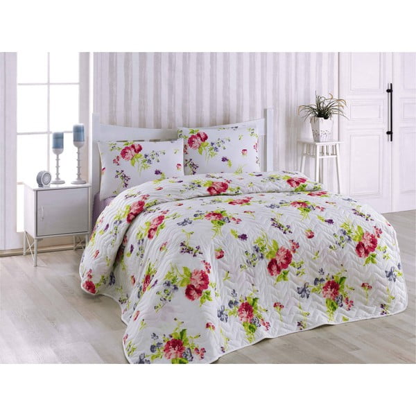 Přehoz přes postel a povlak na polštář Florance Lilac, 160x220 cm