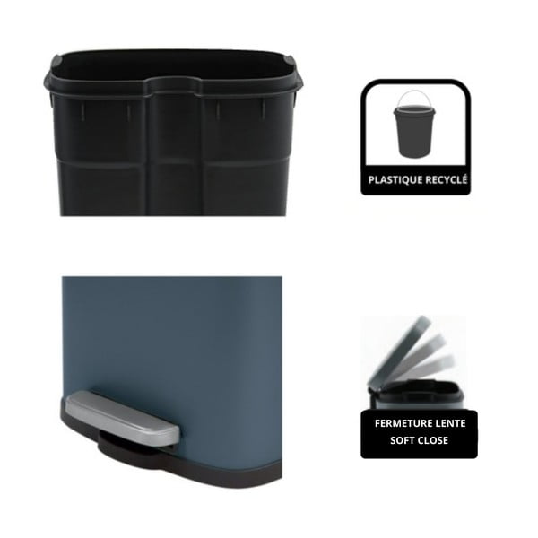 Nášlapný ocelový odpadkový koš v petrolejové barvě 5 l   Akira – Spirella-image-2