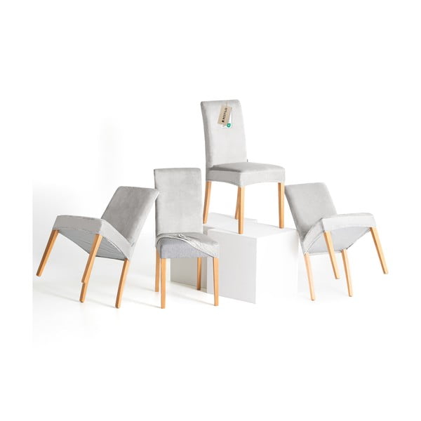 Světle šedé napínací potahy v sadě 4 ks na židli 48 cm Sento – Restilo