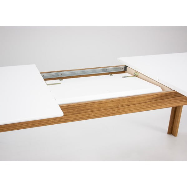 Bílý rozkládací jídelní stůl s nohami z dubového dřeva Tenzo Profil-image-1