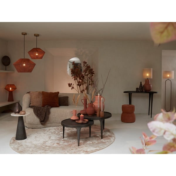 Hnědé kulaté konferenční stolky v sadě 2 ks ø 75 cm Tobias – Light & Living-image-1