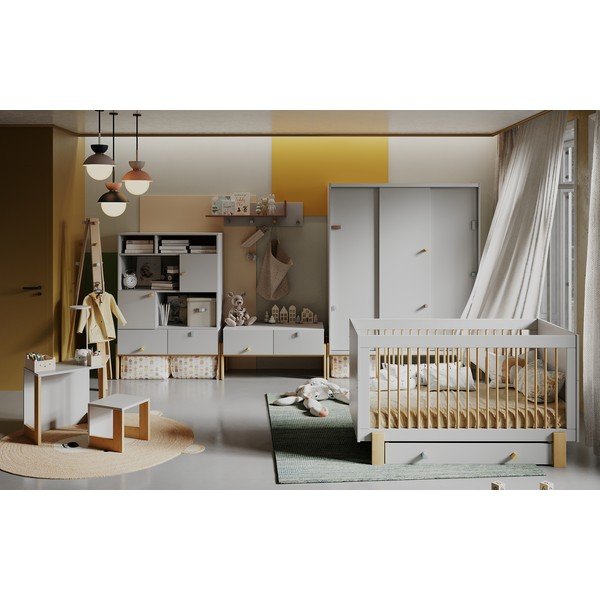 Světle šedá postýlka 70x140 cm Cube - Pinio-image-1