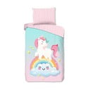 Růžové/tyrkysové bavlněné dětské povlečení na jednolůžko 140x200 cm Sweety – Good Morning