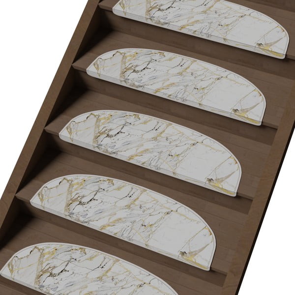 Bílé nášlapy na schody v sadě 16 ks 20x65 cm Marble Art – Vitaus-image-1