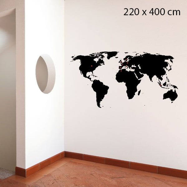 Samolepka World, 400x200 cm