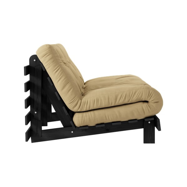 Rozkládací pohovka v hořčicové barvě 140 cm Roots Black Night – Karup Design-image-4