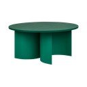 Zelený kulatý konferenční stolek s deskou v dekoru jasanového dřeva ø 95 cm Gavo – noo.ma
