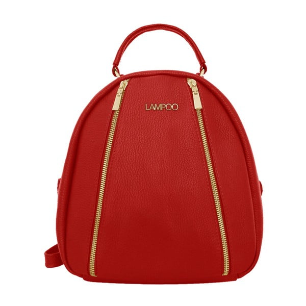 Červený kožený batoh Lampoo Kurro