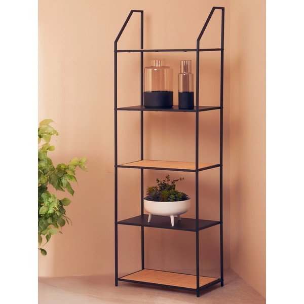 Černý/v přírodní barvě kovový regál 61x179x34 cm Depok – Premier Housewares-image-2