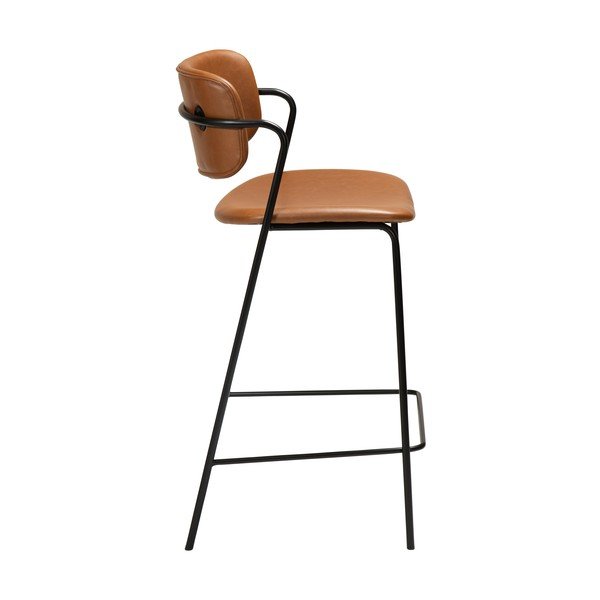 Hnědá barová židle z imitace kůže DAN-FORM Denmark Zed, výška 95,5 cm-image-2