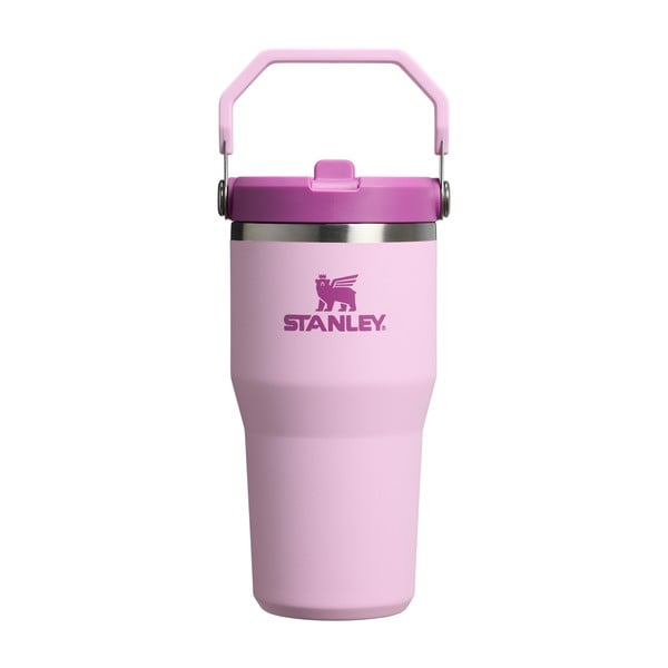 Růžová termoska z nerezové oceli 600 ml IceFlow™ Flip Straw 2.0 Cherry Blossom – Stanley