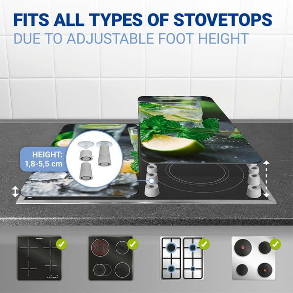 Sada 2 skleněných krytů na sporák Wenko Mojitos, 52 x 30 cm-image-4