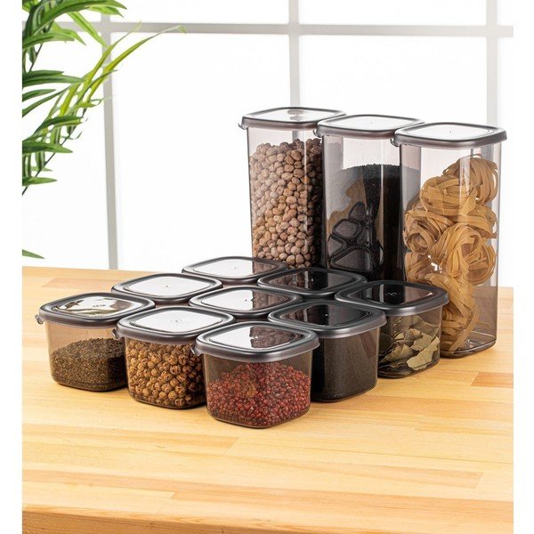 Plastové dózy v sadě 12 ks na potraviny Fresco – Hermia-image-1