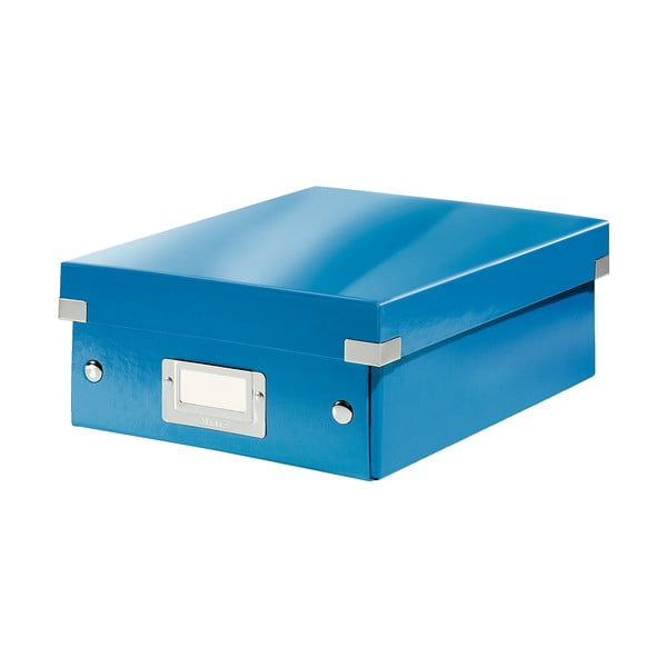 Modrý kartonový úložný box s víkem Click&Store - Leitz-image-2