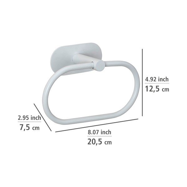 Bílý samodržící držák na ručníky z nerezové oceli Orea – Wenko-image-3