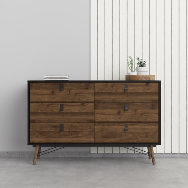 Tmavě hnědá komoda Tvilum Ry, 150 x 95 cm-image-1