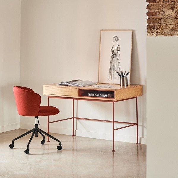 Pracovní stůl s deskou v dubovém dekoru 60x120 cm Yoko – Teulat-image-1