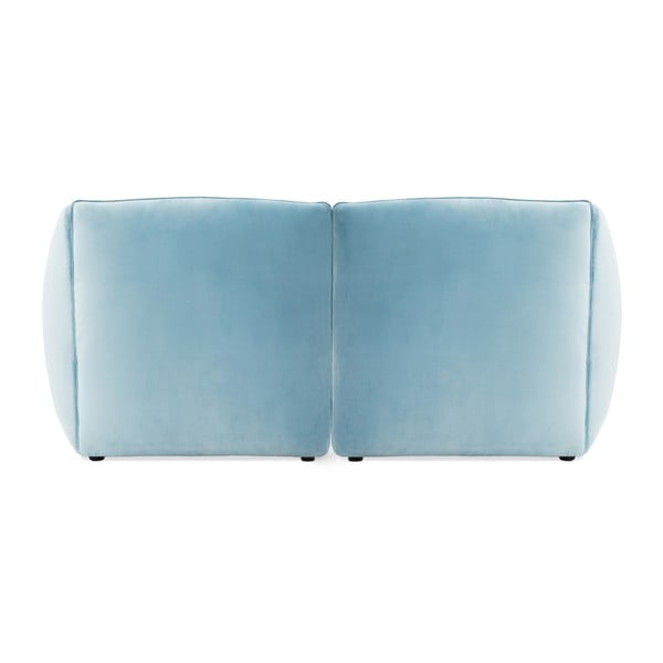 Světle modrá dvoumístná modulová pohovka s podnožkou Vivonita Velvet Cube-image-4