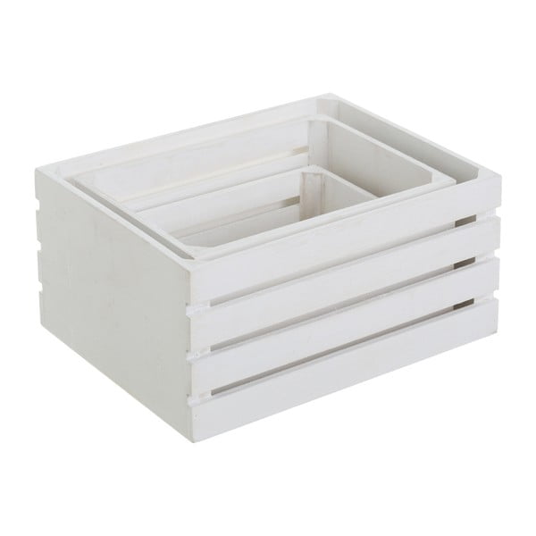 Bílé úložné boxy v sadě 3 ks 31x23x15 cm – Casa Selección-image-1