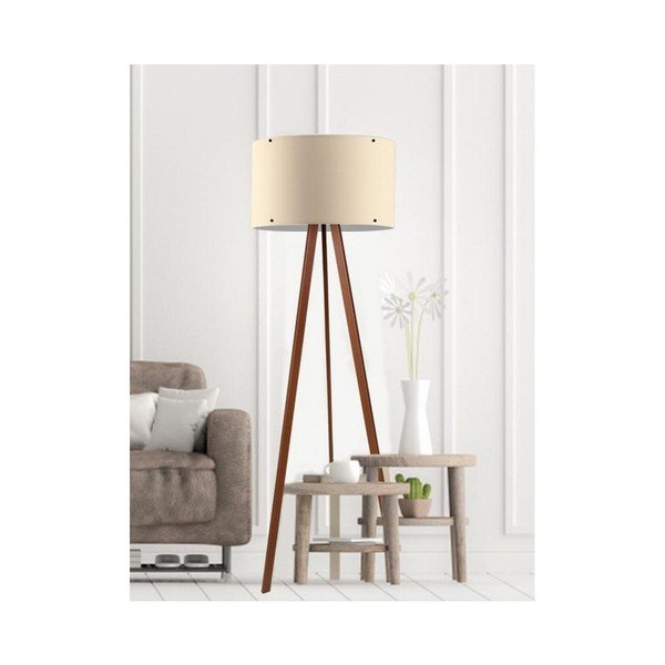 Bílá stojací lampa Woddy