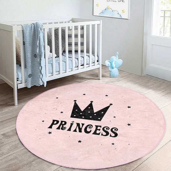 Růžový dětský koberec ø 120 cm Comfort – Mila Home-image-2