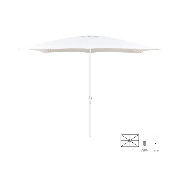 Bílý slunečník ø 300 cm Alba – LDK Garden-image-3