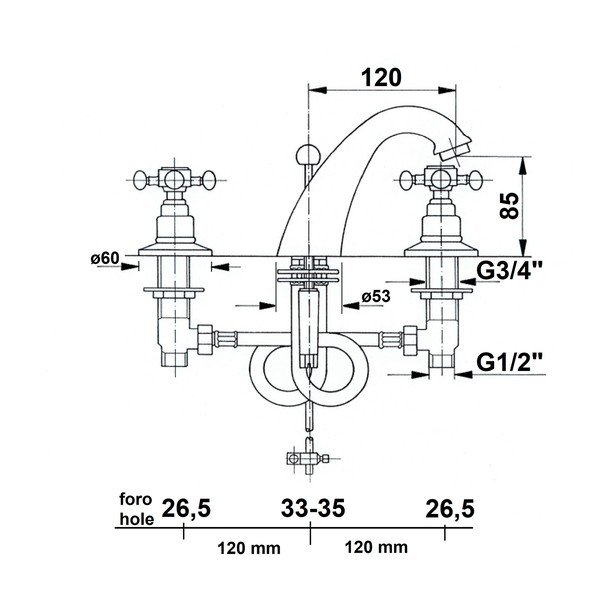 Umyvadlová baterie v bronzové barvě Antea – Sapho-image-1